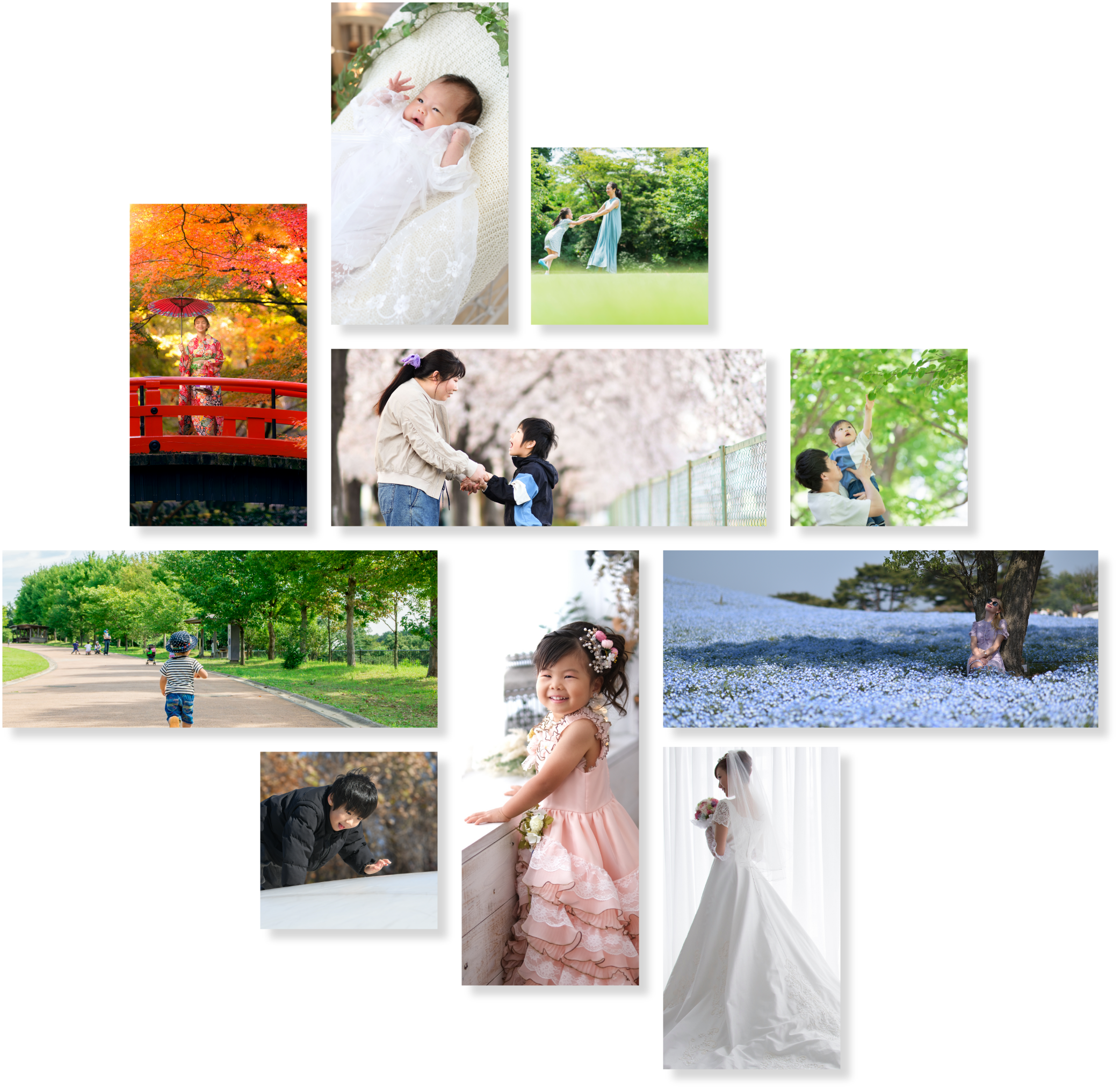 沢山の写真が１枚に配置された画像